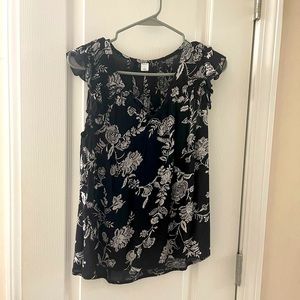 Black and white floral top.